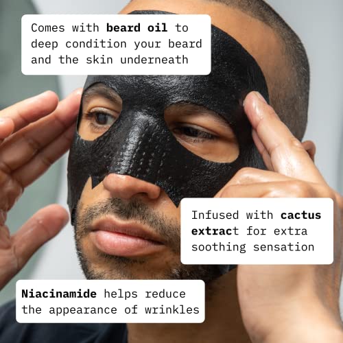Cardon Bamboo Charcoal Sheet Mask for Bearded Men - 4 pack