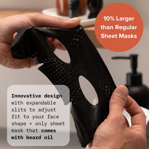 Cardon Bamboo Charcoal Sheet Mask for Bearded Men - 4 pack