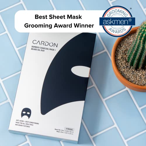 Cardon Bamboo Charcoal Sheet Mask for Bearded Men - 4 pack