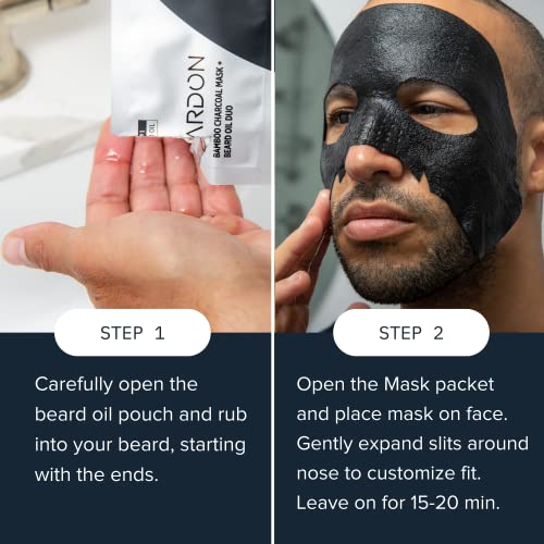Cardon Bamboo Charcoal Sheet Mask for Bearded Men - 4 pack