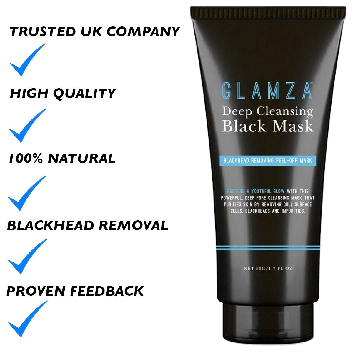 GLAMZA Charcoal Blackhead Remover Mask 50g