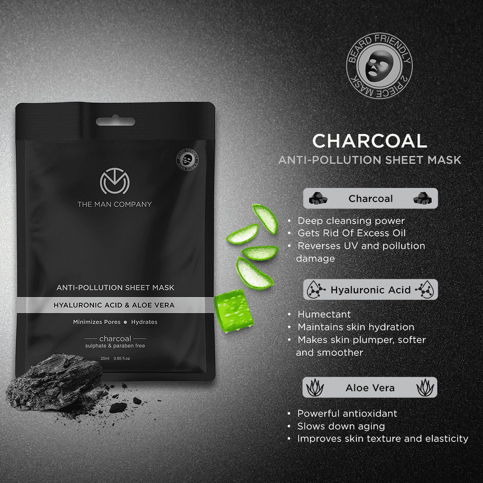 The Man Co. Charcoal Face Sheet Mask - 25 ml