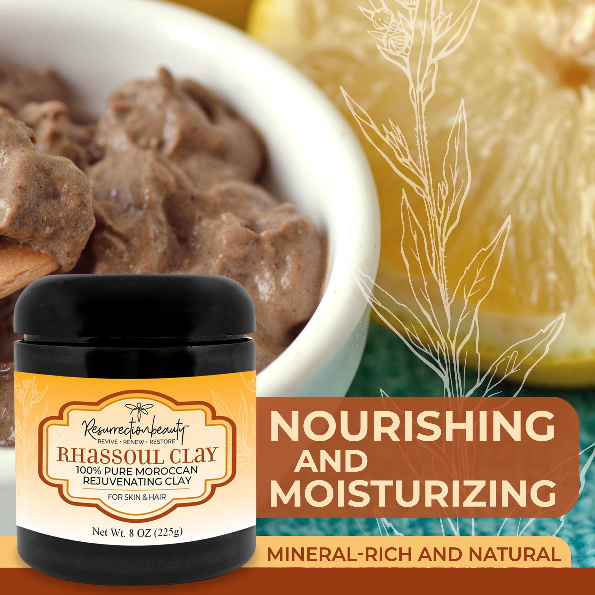 Moroccan Rhassoul Clay Mask, 8oz