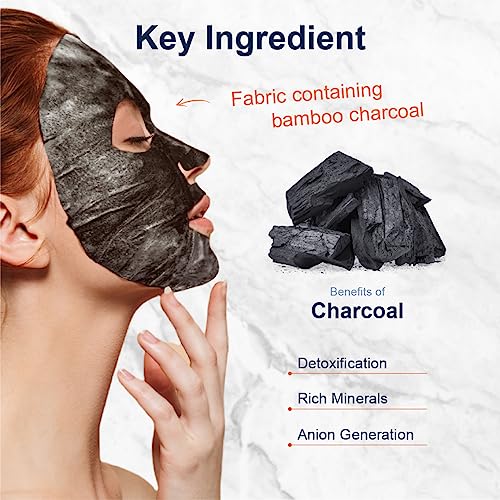 10-Pack Charcoal Bubble Face Sheet Mask for Illuminating Skin