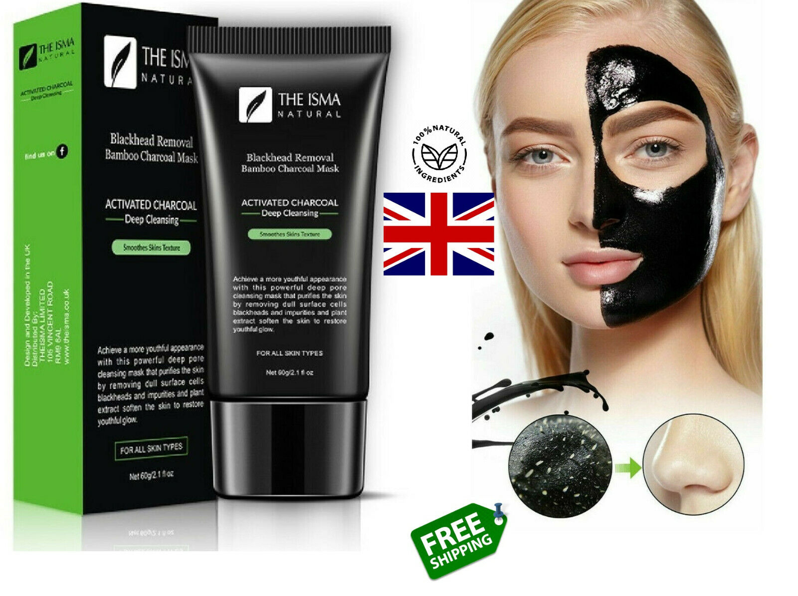 Activated Charcoal Blackhead Remover Face Mask