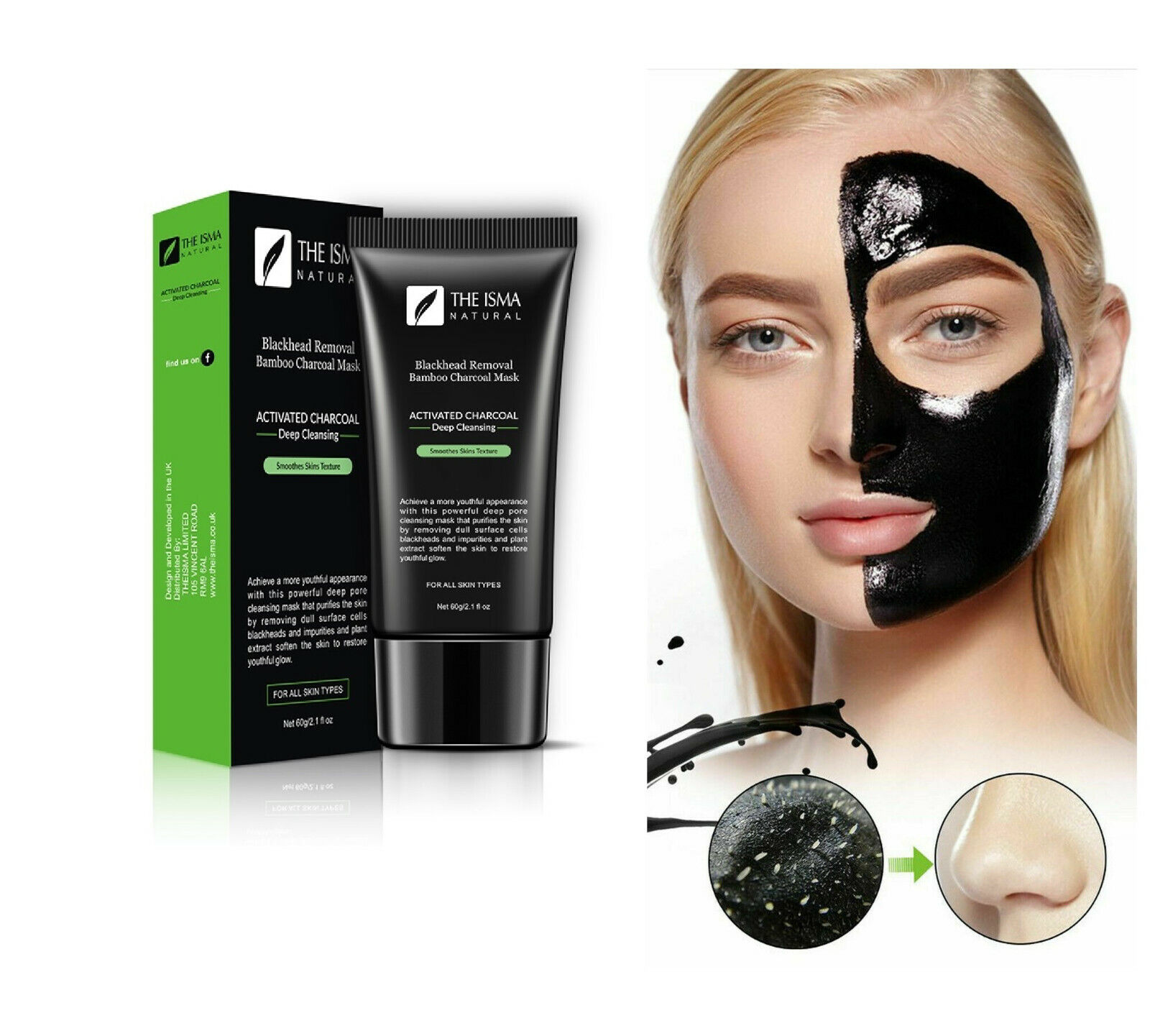 Activated Charcoal Blackhead Remover Face Mask