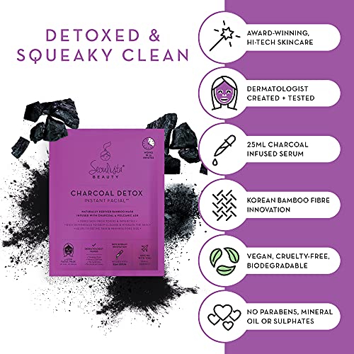 Charcoal Detox Instant Facial Sheet Mask - Korean Skin Care