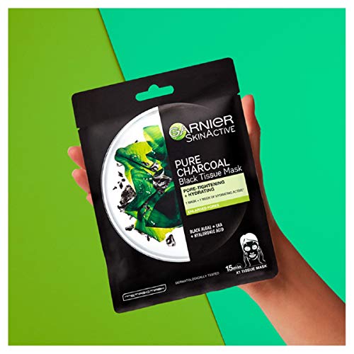 Garnier Charcoal & Algae Purifying Tissue Mask (Pack of 5)