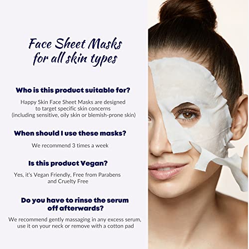 20 Happy Skin Sheet Masks with Detox & Brightening