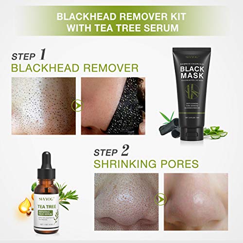 SHVYOG 3-in-1 Charcoal Mud Mask with Brush & Serum