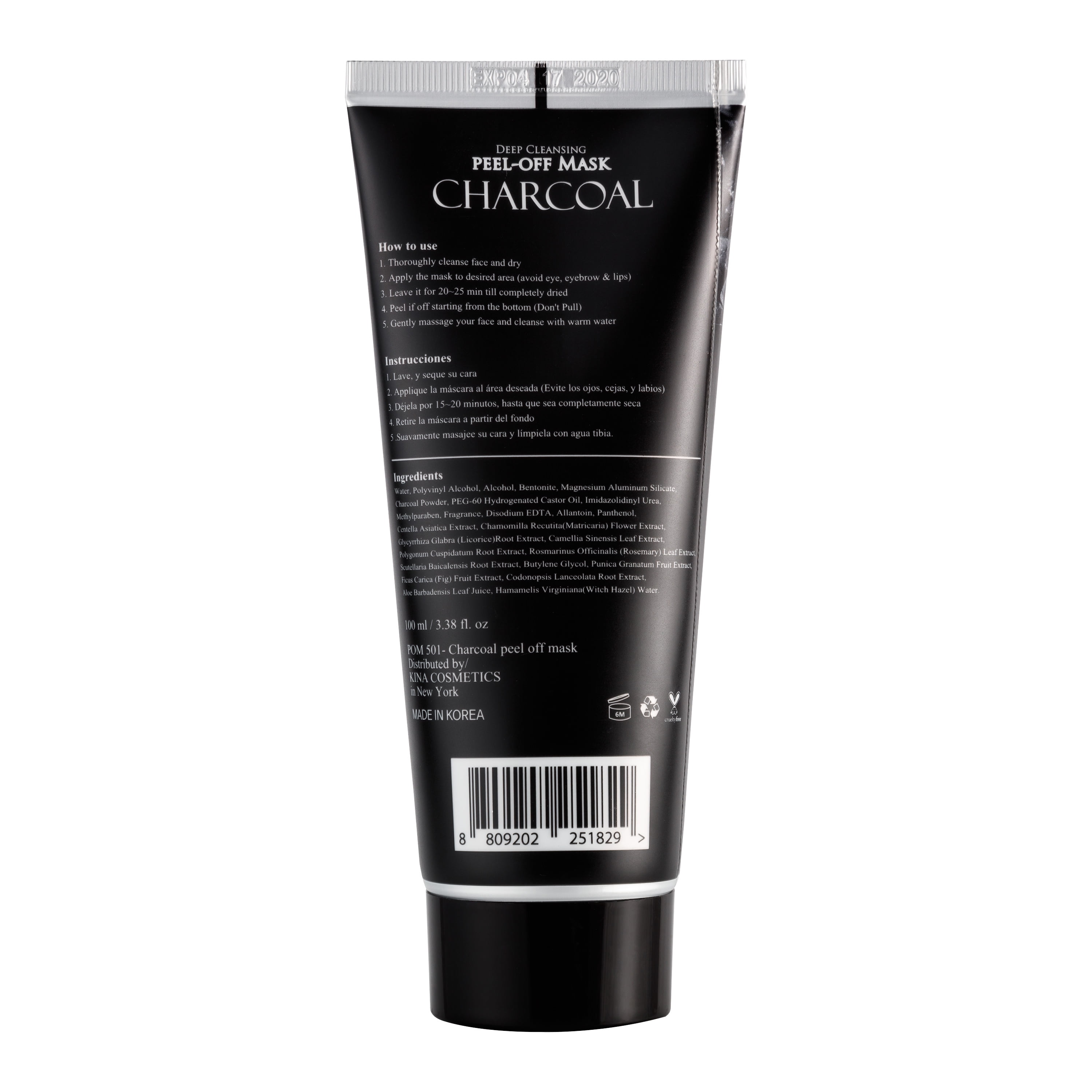 Kina Cosmetics Charcoal Peel-Off Mask 100ml