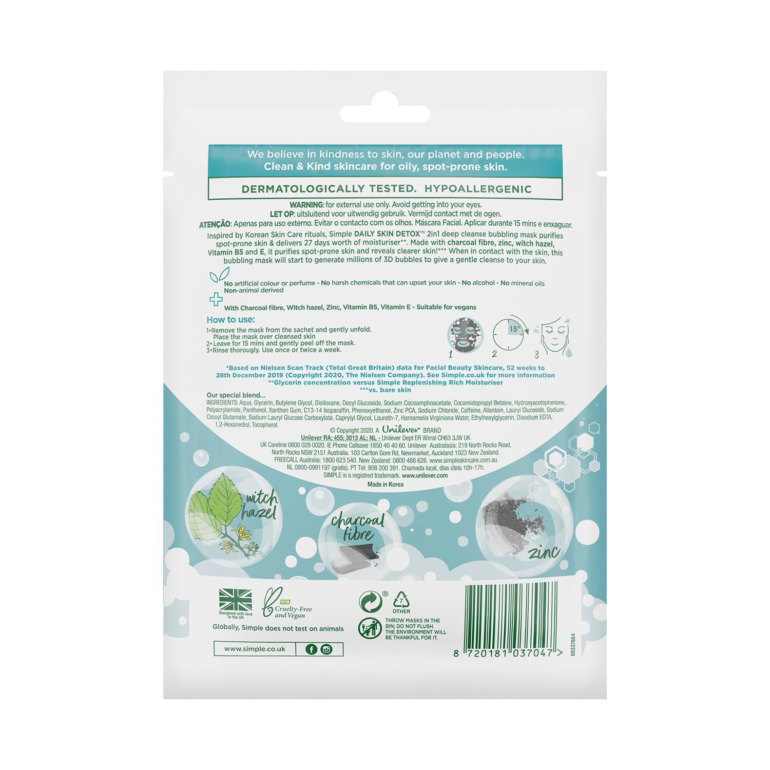 10x Bubble Mud Sheet Mask with Charcoal & Zinc
