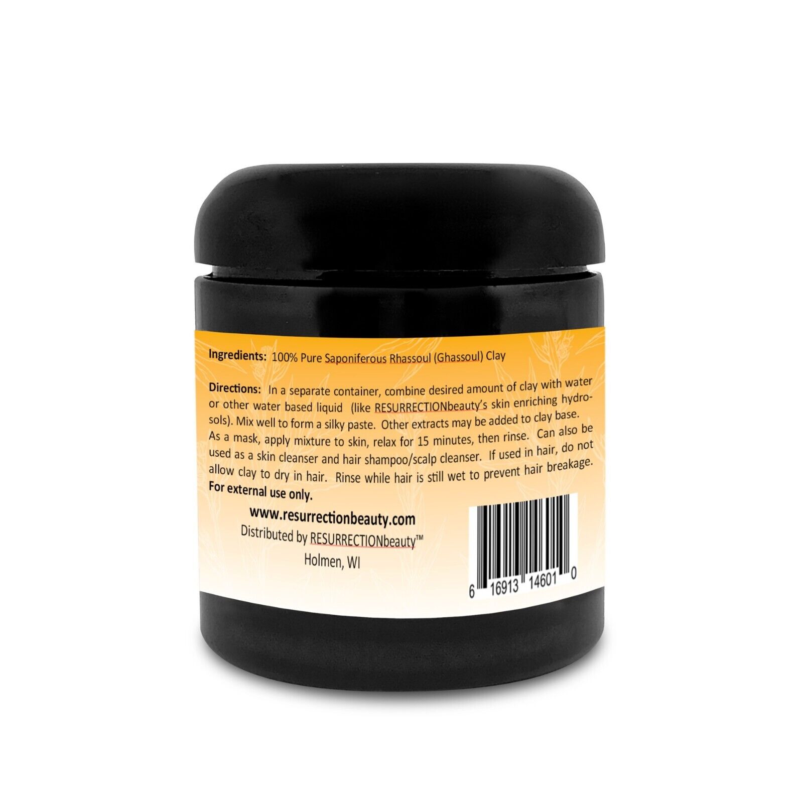 Moroccan Rhassoul Clay Hair & Face Mask 8oz