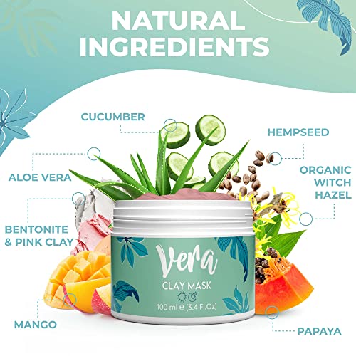 Vera Pink Clay Mask & Brush - Acne Healing