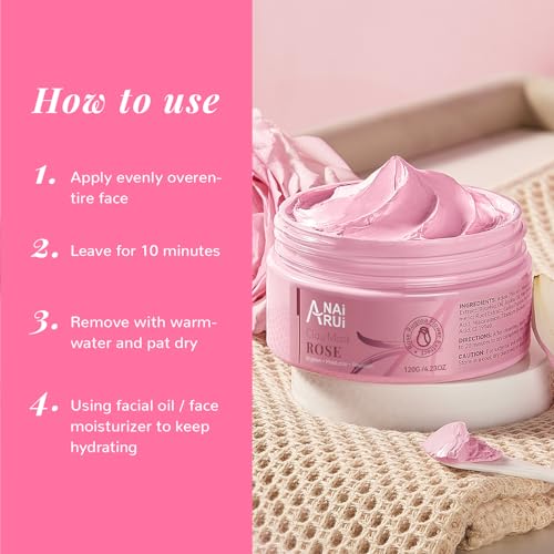 ANAiRUi Rose Clay Mask with Collagen & Hyaluronic Acid