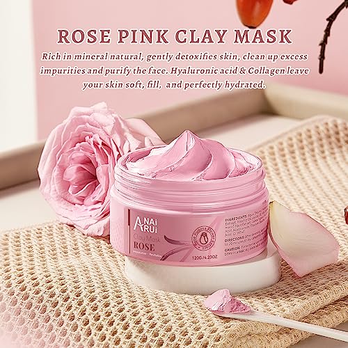 ANAiRUi Rose Clay Mask with Collagen & Hyaluronic Acid