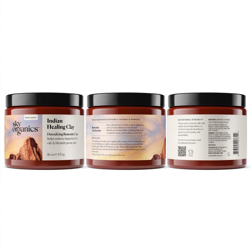 Sky Organics Bentonite Clay Mask, 16 oz