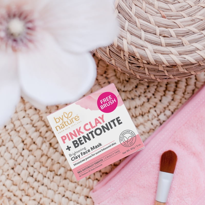 Pink Clay + Bentonite Face Mask with Applicator