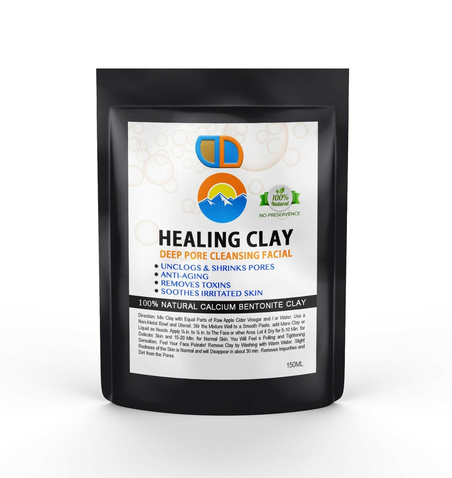 100% Natural Healing Clay Face Mask