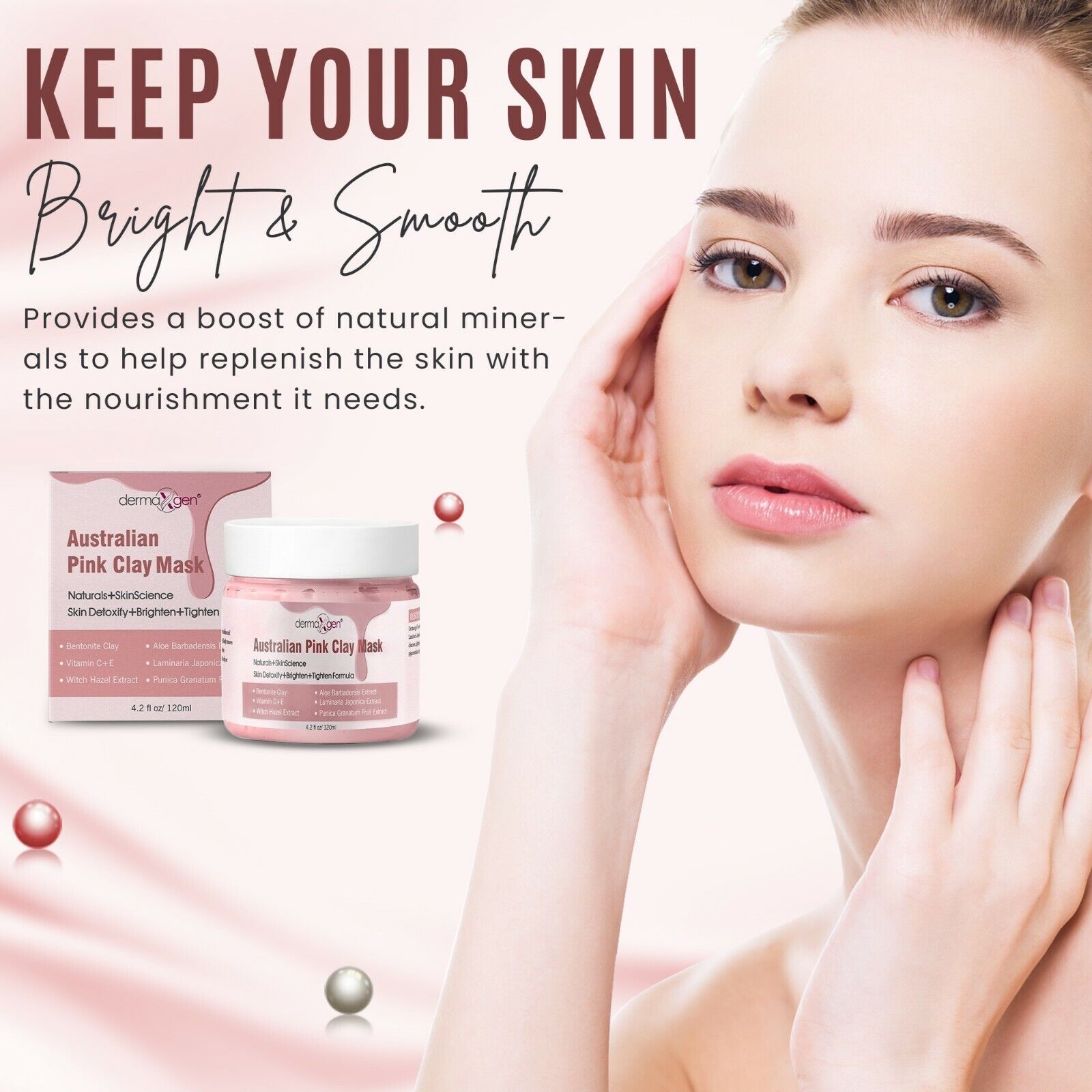 Organic Pink Clay Detox Mask - 4 in 1