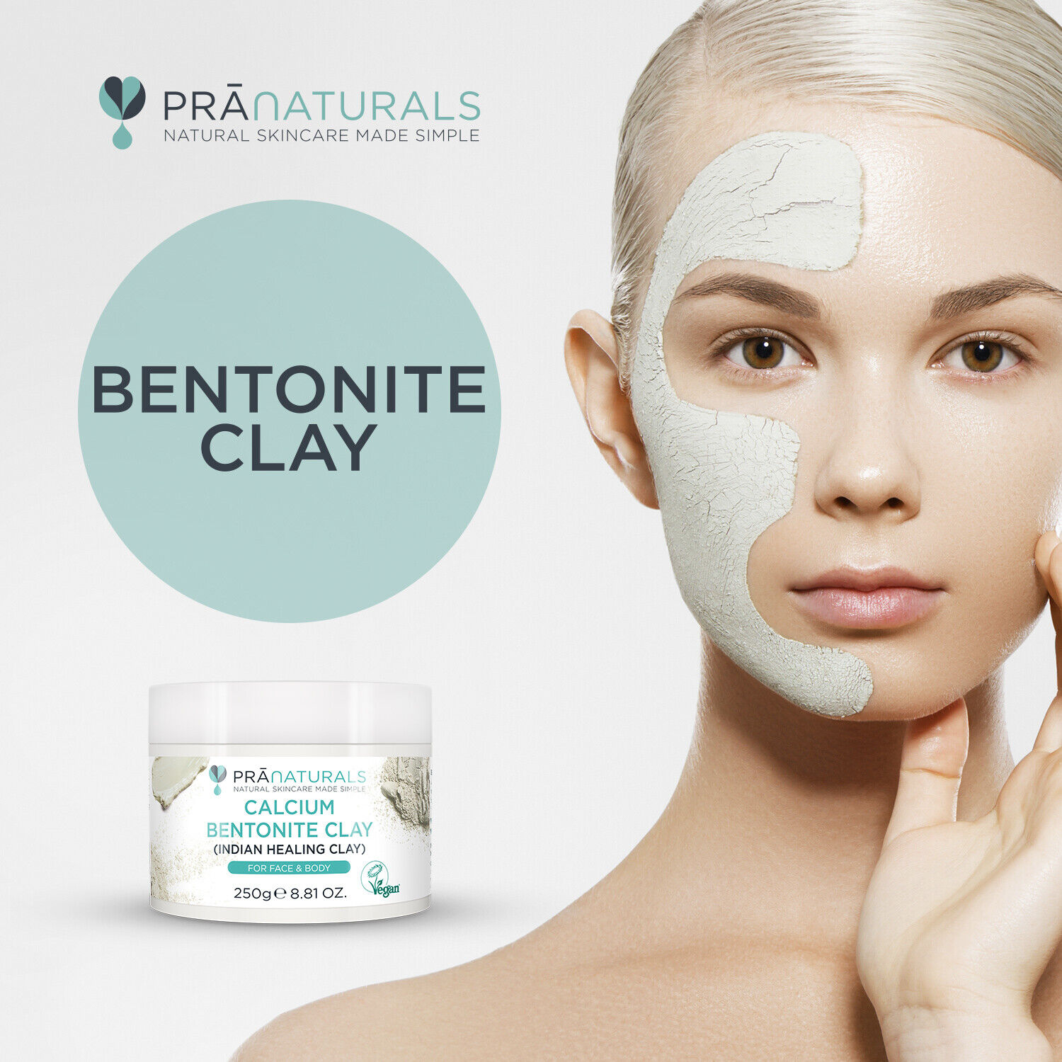 PraNaturals Bentonite Clay Mask 250g