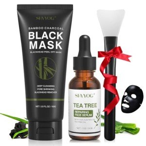 SHVYOG 3-in-1 Charcoal Mud Mask with Brush & Serum