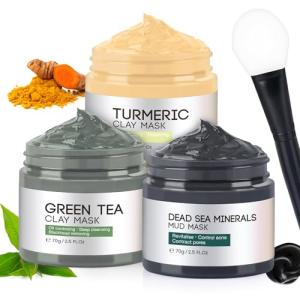 3-Pack Clay Masks for Detox and Acne Control