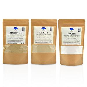 Detox Clay Mask Kit: Bentonite, Zeolite, Kaolin