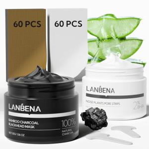 LANBENA Bamboo Charcoal Pore Strips and Mask Duo