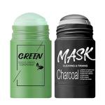 2 Pack Clay Mask Stick Set - Green Tea & Charcoal