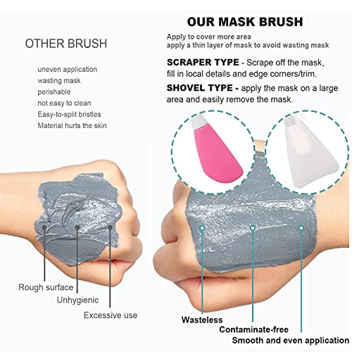 2-Pack Silicone Mud Mask Brushes with Handle