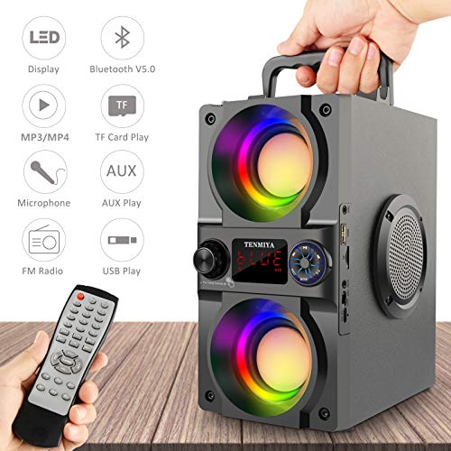40W Bluetooth Speaker with Colorful Lights & Bass
