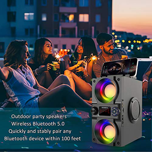 40W Bluetooth Speaker with Colorful Lights & Bass
