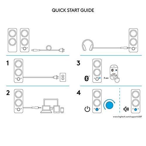 Logitech Z207 Wireless Bluetooth Stereo Speakers - Black