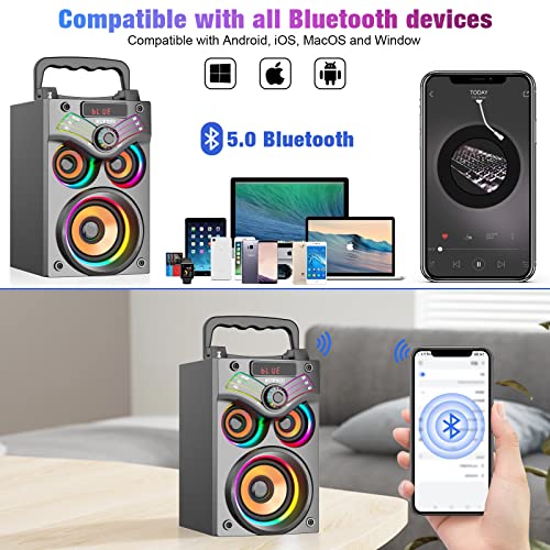 SUPNIU Wireless Bluetooth Speaker with Lights and Bass