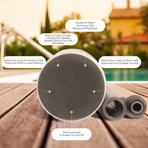 IP66 Waterproof Outdoor Bluetooth Speaker with LED Lights