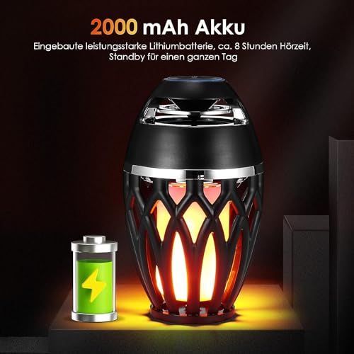 SUNJULY Wireless Flame Bluetooth Speaker with 360° Sound