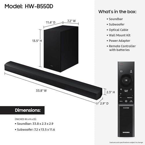 SAMSUNG HW-B550 2.1ch Soundbar with Subwoofer