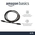 Amazon Basics Gold-Plated Optical Audio Cable, 1.83m