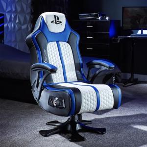 X ROCKER Wireless Bluetooth Gaming Chair - White Blue Black