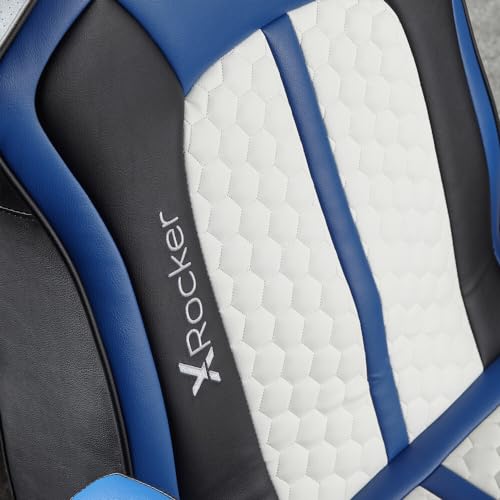 X ROCKER Wireless Bluetooth Gaming Chair - White Blue Black