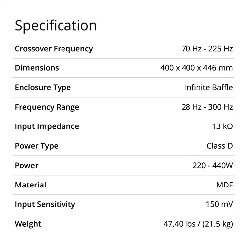 Q Acoustics B12 Active Subwoofer - Carbon Black