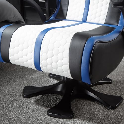 X ROCKER Wireless Bluetooth Gaming Chair - White Blue Black