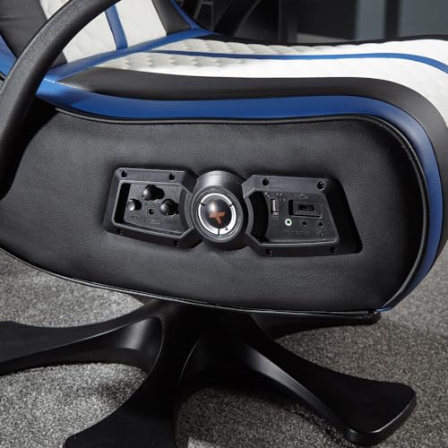 X ROCKER Wireless Bluetooth Gaming Chair - White Blue Black