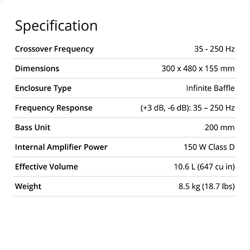 Q Acoustics 3060S Active 8" Subwoofer - Graphite Gray