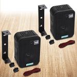 PYLE Dual Waterproof Outdoor Speaker System - Black