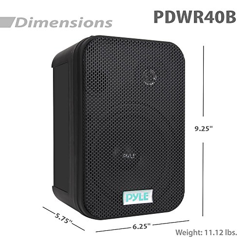 PYLE Dual Waterproof Outdoor Speaker System - Black