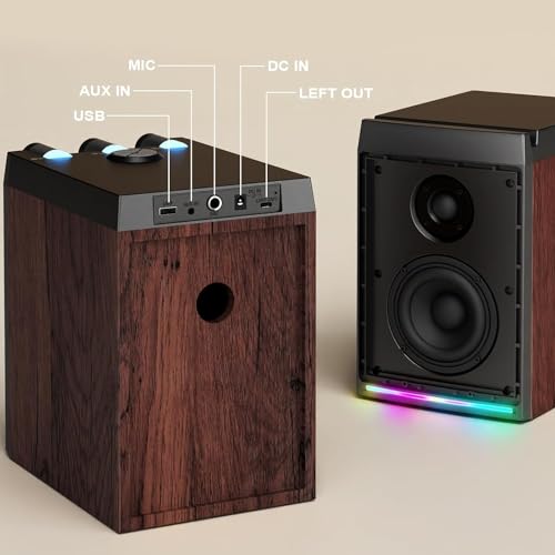 Bluetooth Bookshelf Speakers with 100W Amplification