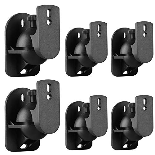 Adjustable Satellite Speaker Wall Mount Bracket - 6 Pack