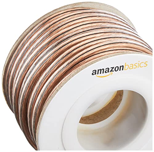 Amazon Basics 16-Gauge Transparent Speaker Wire, 50ft